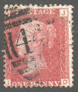 Great Britain Scott 33 Used Plate 122 - JD (2) - Click Image to Close